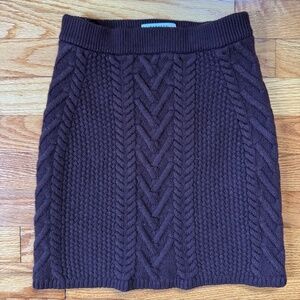 Brown Aritzia Babaton 100% wool cable knit skirt Size XXS